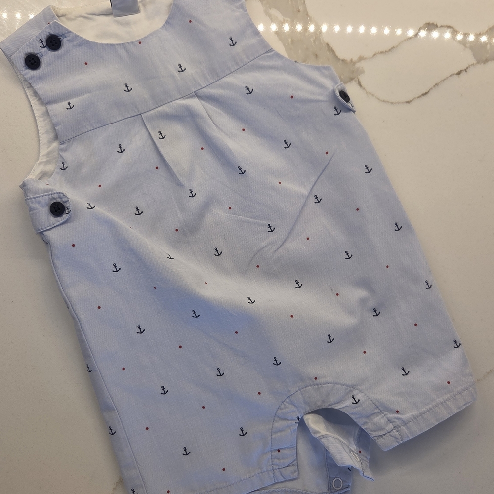 Janie and Jack Light Blue Nautical One Piece